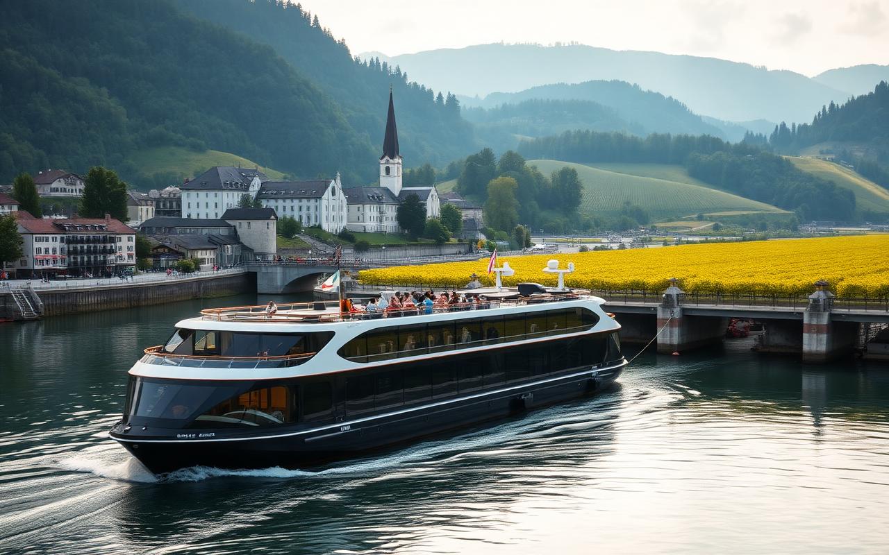Grand European Tour — cruise ship sailing past Netherlands, Germany, Austria, Slovakia, Hungary