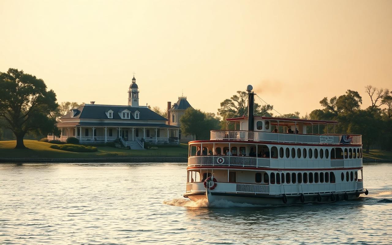 Mississippi Delta & Heartland — cruise ship sailing past United States